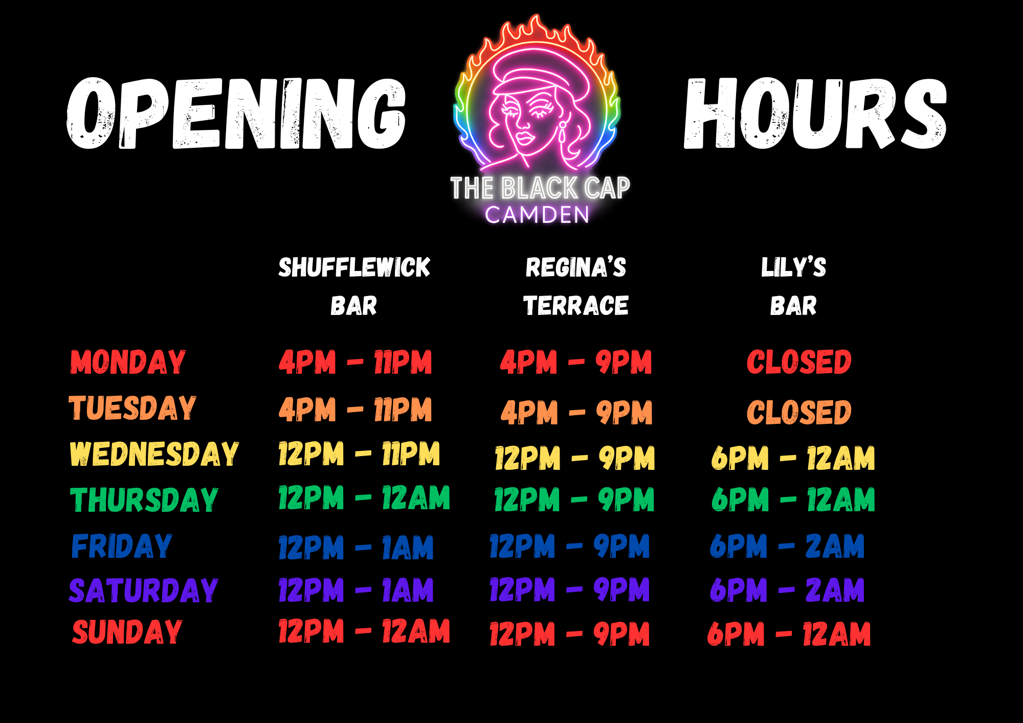 The Black Cap Camden Opening Hours